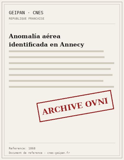 Anomalía aérea identificada en Annecy