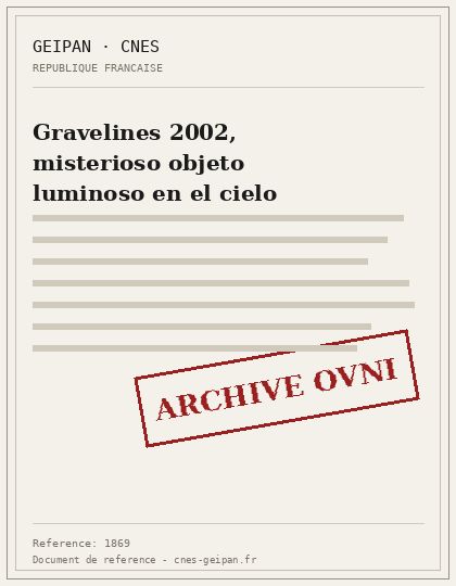 Gravelines 2002, misterioso objeto luminoso en el cielo