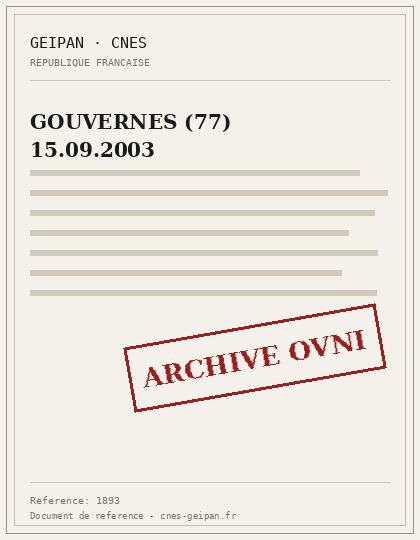 GOUVERNES (77) 15.09.2003