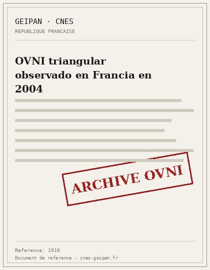 OVNI triangular observado en Francia en 2004
