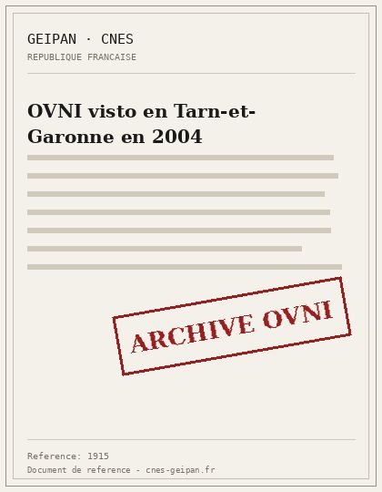 OVNI visto en Tarn-et-Garonne en 2004