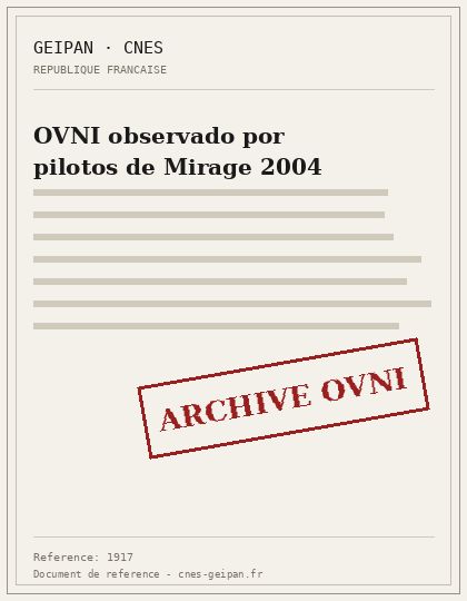 OVNI observado por pilotos de Mirage 2004