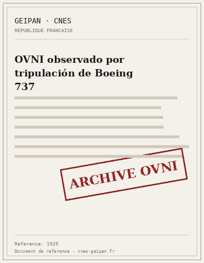OVNI observado por tripulación de Boeing 737