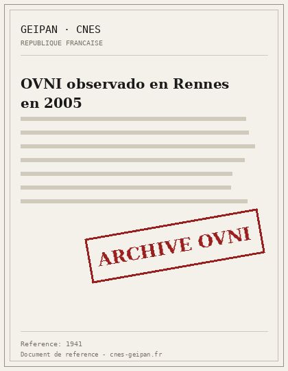 OVNI observado en Rennes en 2005