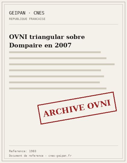 OVNI triangular sobre Dompaire en 2007