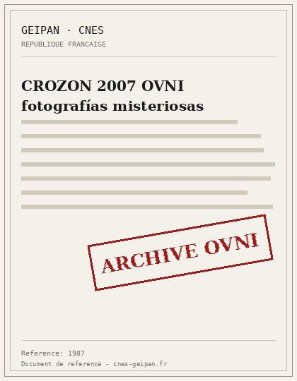 CROZON 2007 OVNI fotografías misteriosas