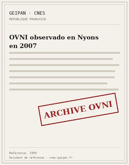 OVNI observado en Nyons en 2007