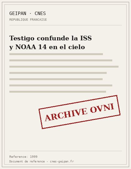 Testigo confunde la ISS y NOAA 14 en el cielo