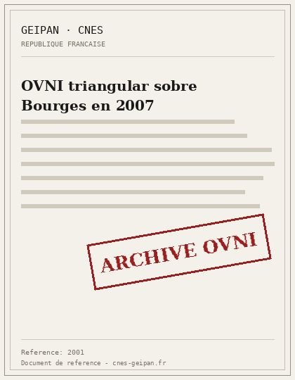 OVNI triangular sobre Bourges en 2007