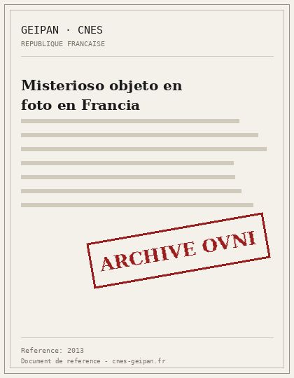Misterioso objeto en foto en Francia
