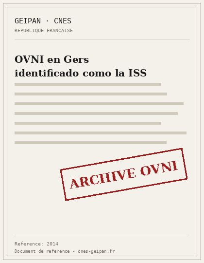 OVNI en Gers identificado como la ISS