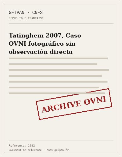 Tatinghem 2007, Caso OVNI fotográfico sin observación directa