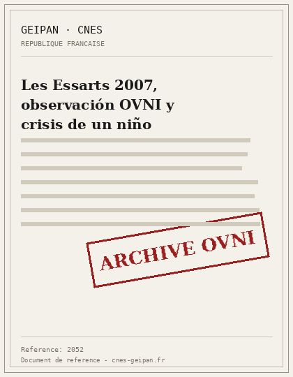 Les Essarts 2007, observación OVNI y crisis de un niño