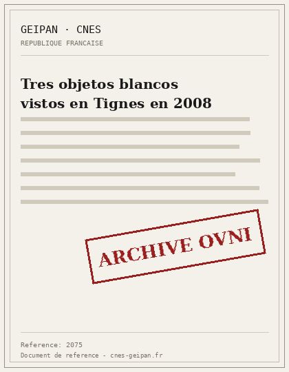 Tres objetos blancos vistos en Tignes en 2008