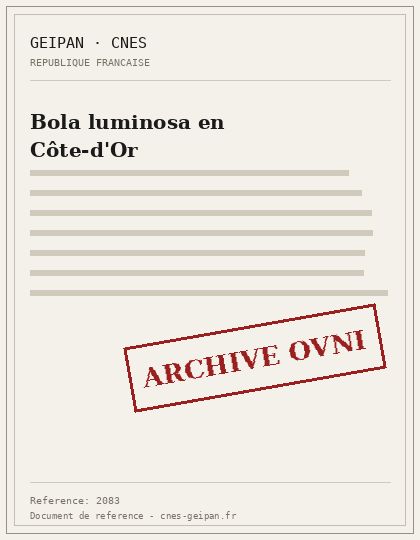 Bola luminosa en Côte-d'Or