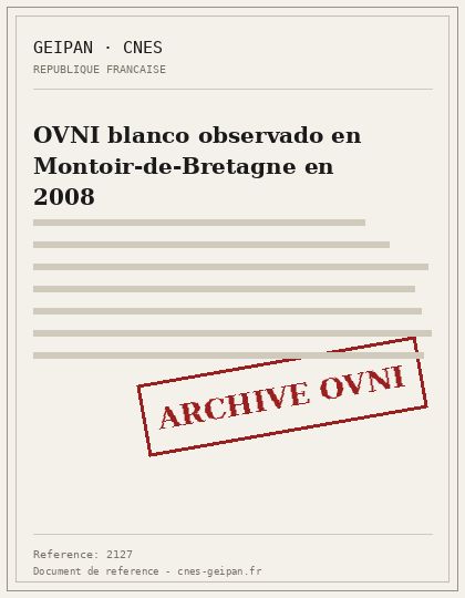 OVNI blanco observado en Montoir-de-Bretagne en 2008