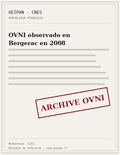 OVNI observado en Bergerac en 2008
