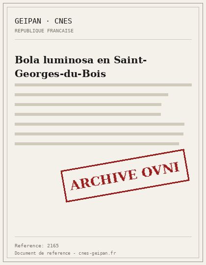 Bola luminosa en Saint-Georges-du-Bois