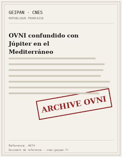 OVNI confundido con Júpiter en el Mediterráneo