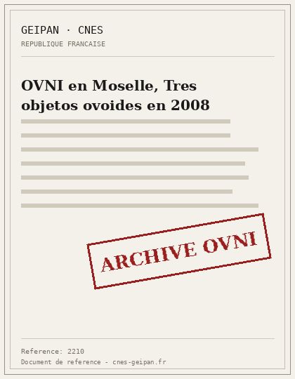 OVNI en Moselle, Tres objetos ovoides en 2008
