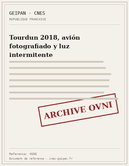 Tourdun 2018, avión fotografiado y luz intermitente