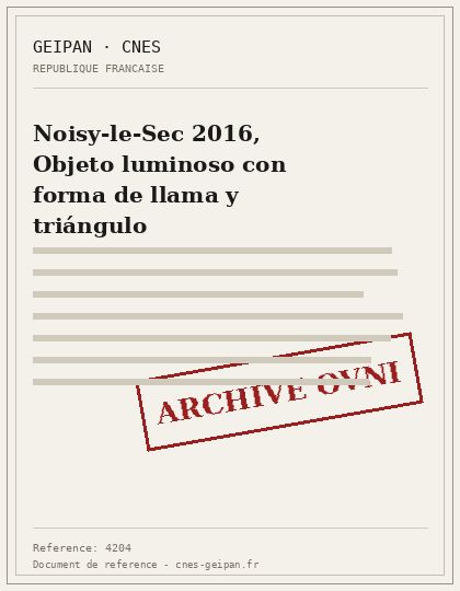 Noisy-le-Sec 2016, Objeto luminoso con forma de llama y triángulo