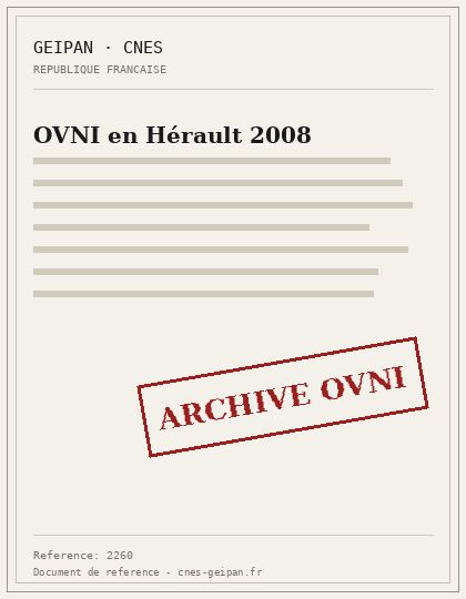 OVNI en Hérault 2008