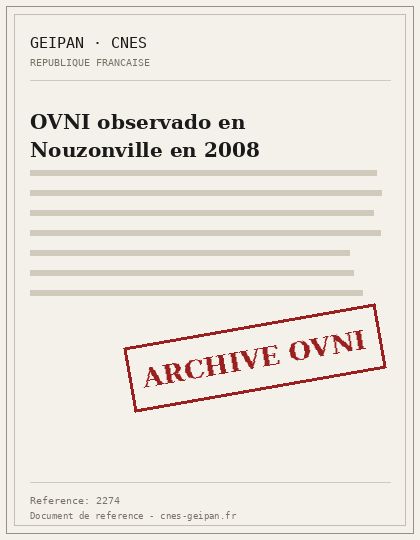 OVNI observado en Nouzonville en 2008