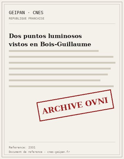 Dos puntos luminosos vistos en Bois-Guillaume