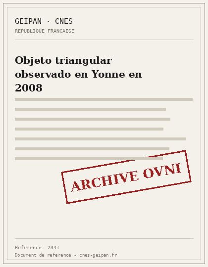 Objeto triangular observado en Yonne en 2008