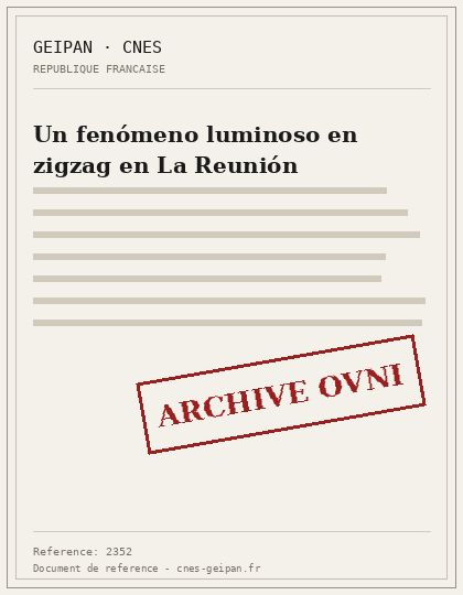 Un fenómeno luminoso en zigzag en La Reunión