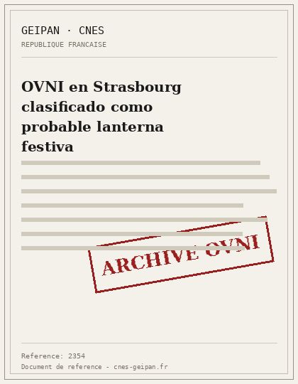 OVNI en Strasbourg clasificado como probable lanterna festiva