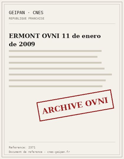 ERMONT OVNI 11 de enero de 2009
