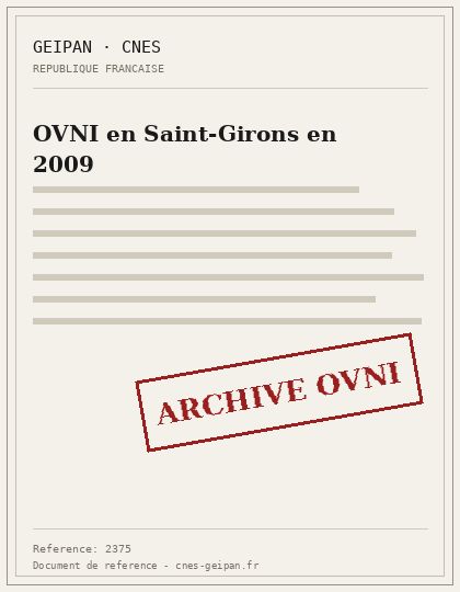 OVNI en Saint-Girons en 2009