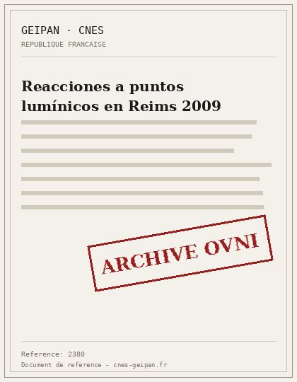 Reacciones a puntos lumínicos en Reims 2009