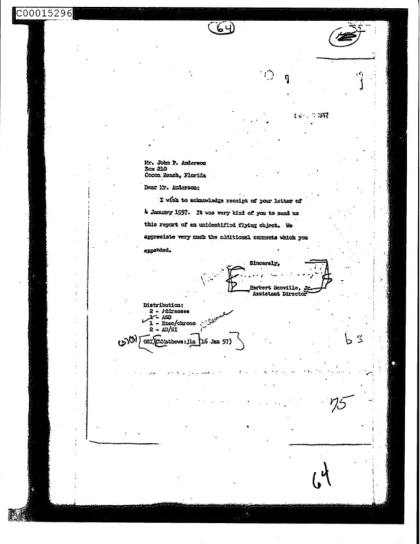 Cartas de la CIA sobre objetos voladores no identificados