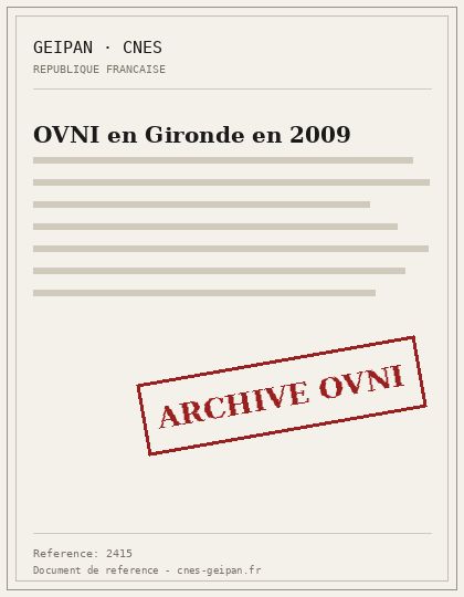OVNI en Gironde en 2009