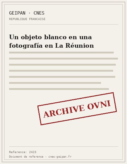 Un objeto blanco en una fotografía en La Réunion