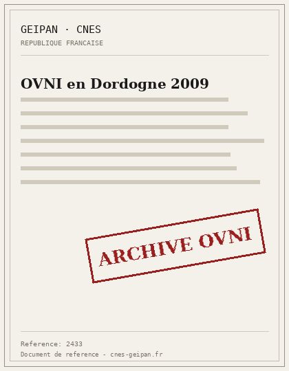 OVNI en Dordogne 2009