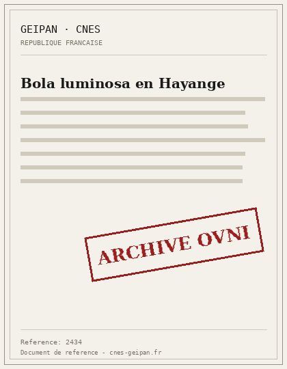 Bola luminosa en Hayange