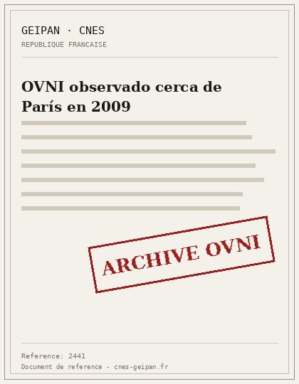 OVNI observado cerca de París en 2009