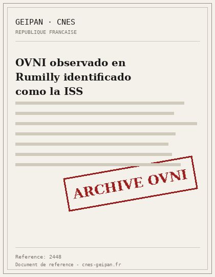 OVNI observado en Rumilly identificado como la ISS