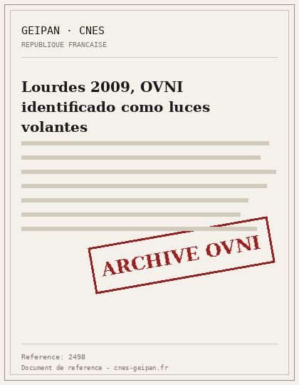 Lourdes 2009, OVNI identificado como luces volantes