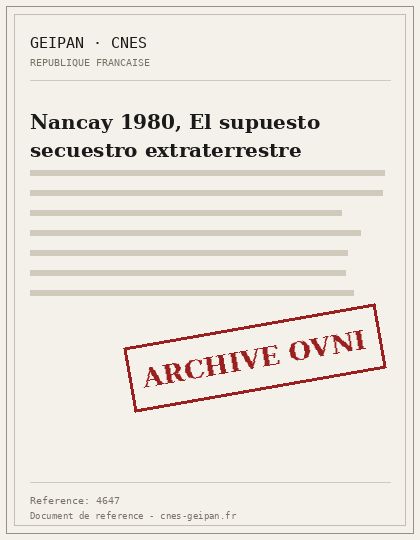 Nancay 1980, El supuesto secuestro extraterrestre