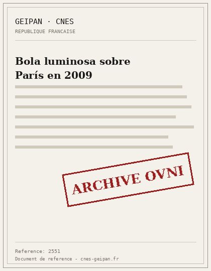 Bola luminosa sobre París en 2009