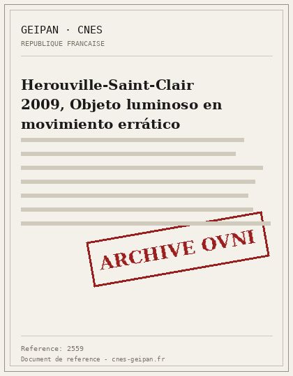 Herouville-Saint-Clair 2009, Objeto luminoso en movimiento errático