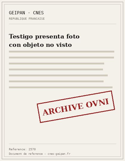 Testigo presenta foto con objeto no visto