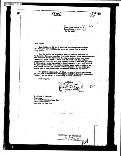 Cartas sobre investigaciones OVNI