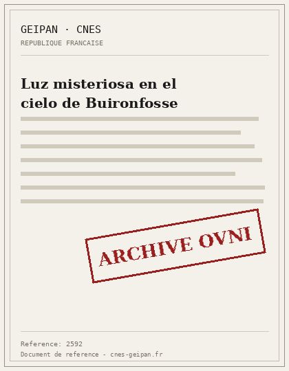 Luz misteriosa en el cielo de Buironfosse