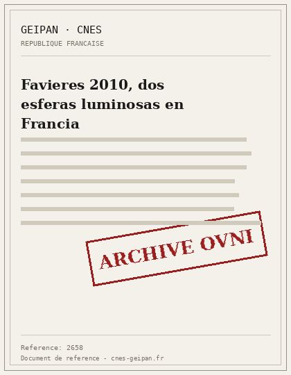 Favieres 2010, dos esferas luminosas en Francia